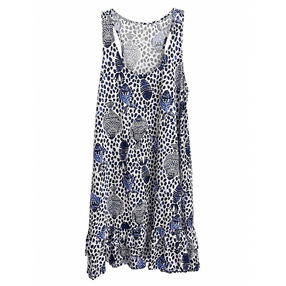 Lilly Pulitzer Evangelia Tank Dress Small Fish Print Pima Cotton Resort MSRP $98